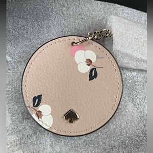 Kate spade pink floral circle keychain